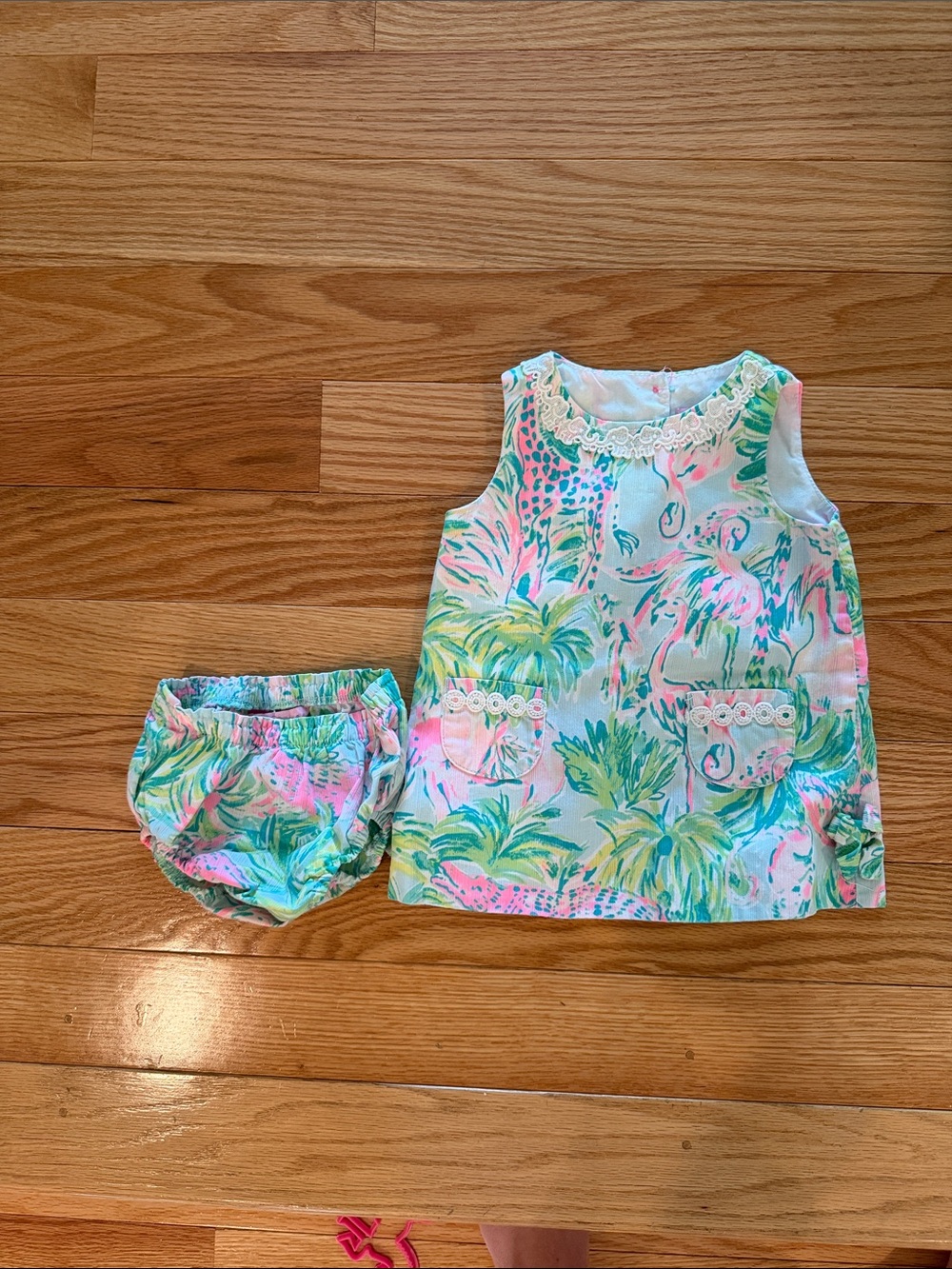 Lilly Pulitzer Tropical Print Dress & Bloomers - Pastel Multi